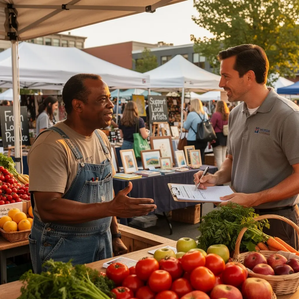 Изображение автомобиля на фоне городского пейзажа, символизирующее доступное страхование автомобилей.